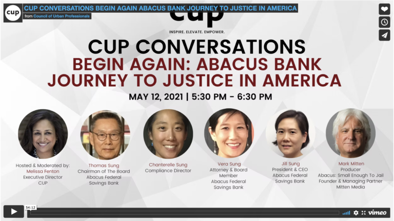CUP Conversations – Abacus Bank – Begin Again: Journey to Justice in America